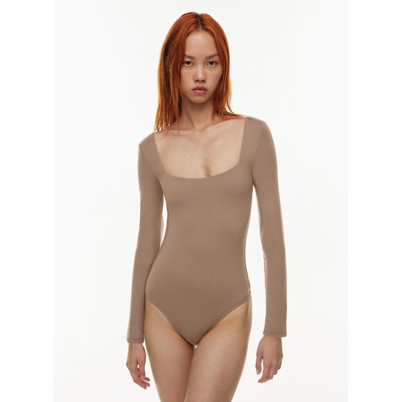 Aritzia BABATON Contour Nude Jersey Square Neck Long Sleeve Bodysuit, Size XS - Picture 10 of 15